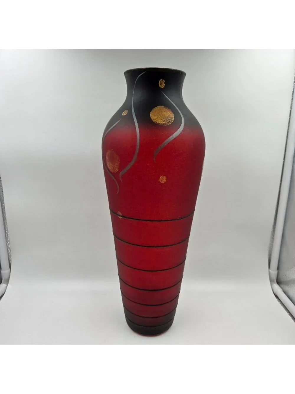 Miracle Studio Vlasta Voborníková Artist Hand Decorated Signed Vase Applied Gold